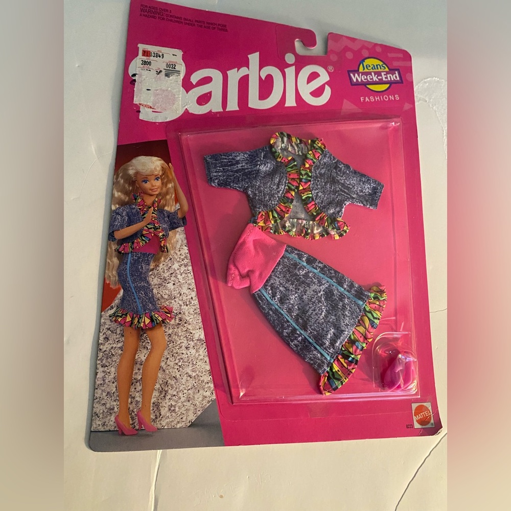 Vintage 1993 Mattel Barbie Fashions Jeans Week-End  Set New  8223